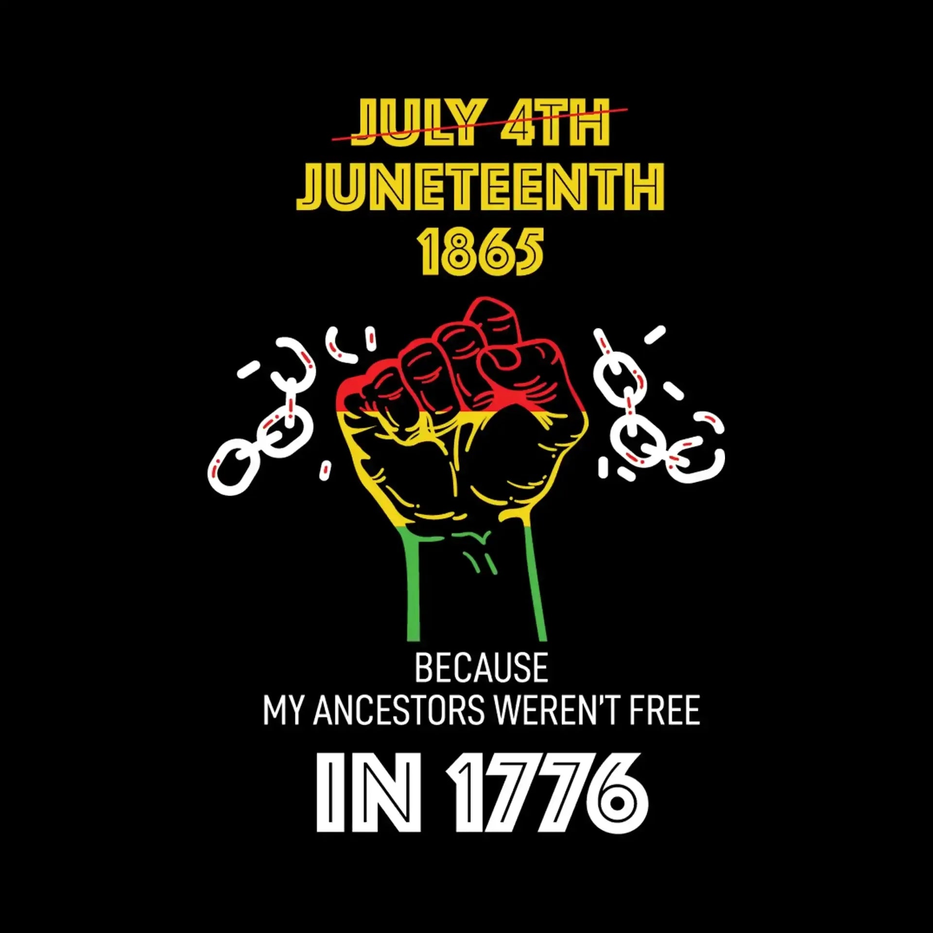 july 4th juneteenth 1865 because my ancestors werent free in 1776 - Martin Luther King T-Shirt-Black-S-Custom One Express
