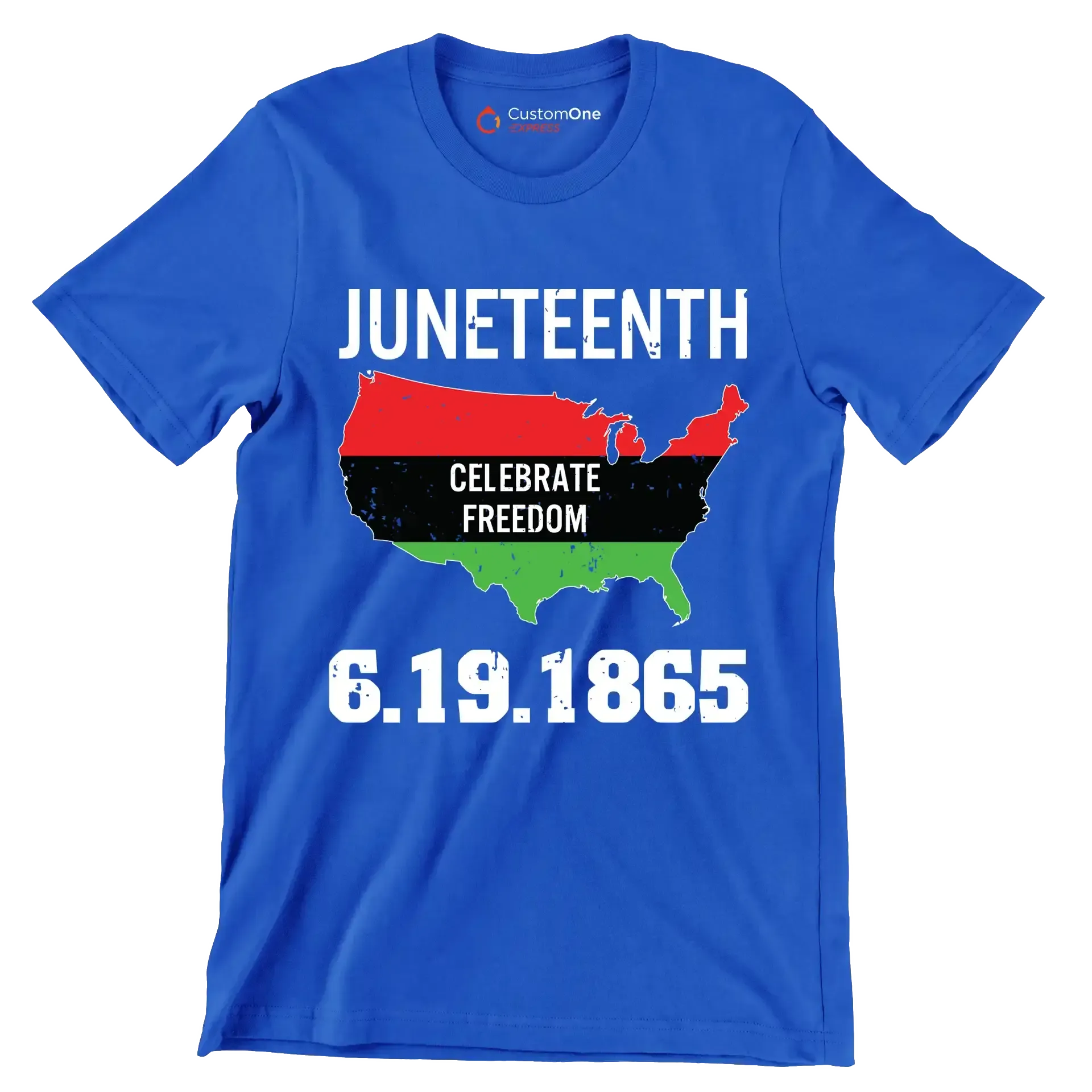 juneteenth celebrate freedom 6 . 19 . 1865 - Martin Luther King T-Shirt-Blue-Custom One Express