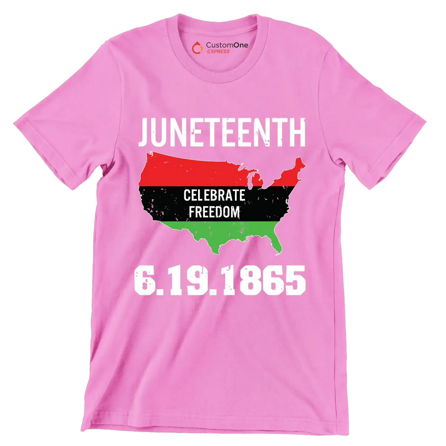 juneteenth celebrate freedom 6 . 19 . 1865 - Martin Luther King T-Shirt-Pink-Custom One Express