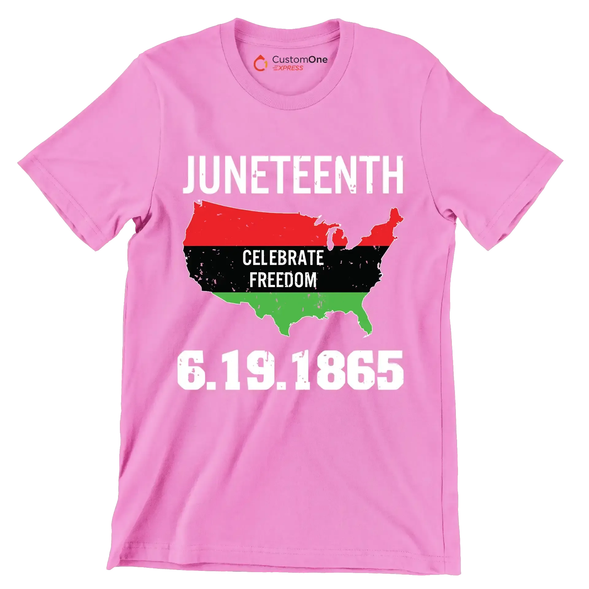 juneteenth celebrate freedom 6 . 19 . 1865 - Martin Luther King T-Shirt-Pink-Custom One Express