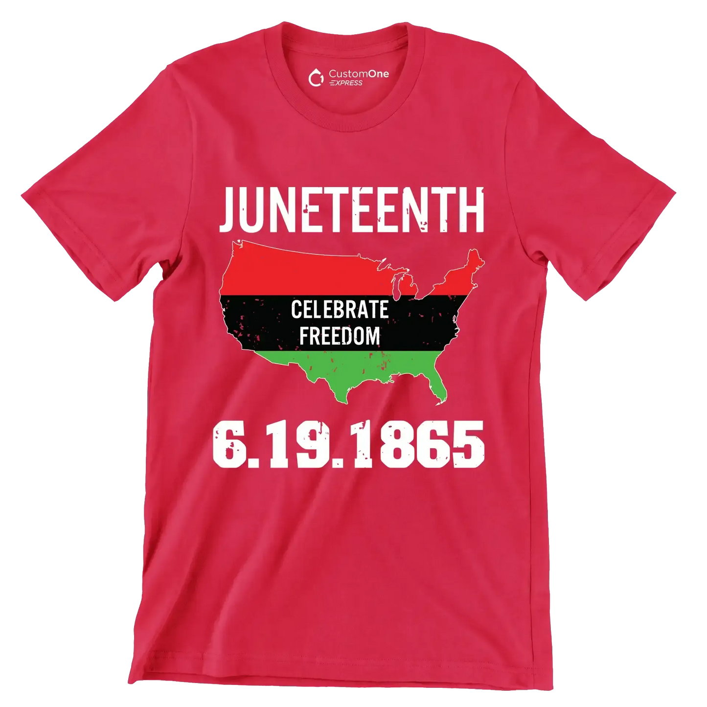 juneteenth celebrate freedom 6 . 19 . 1865 - Martin Luther King T-Shirt-Red-Custom One Express