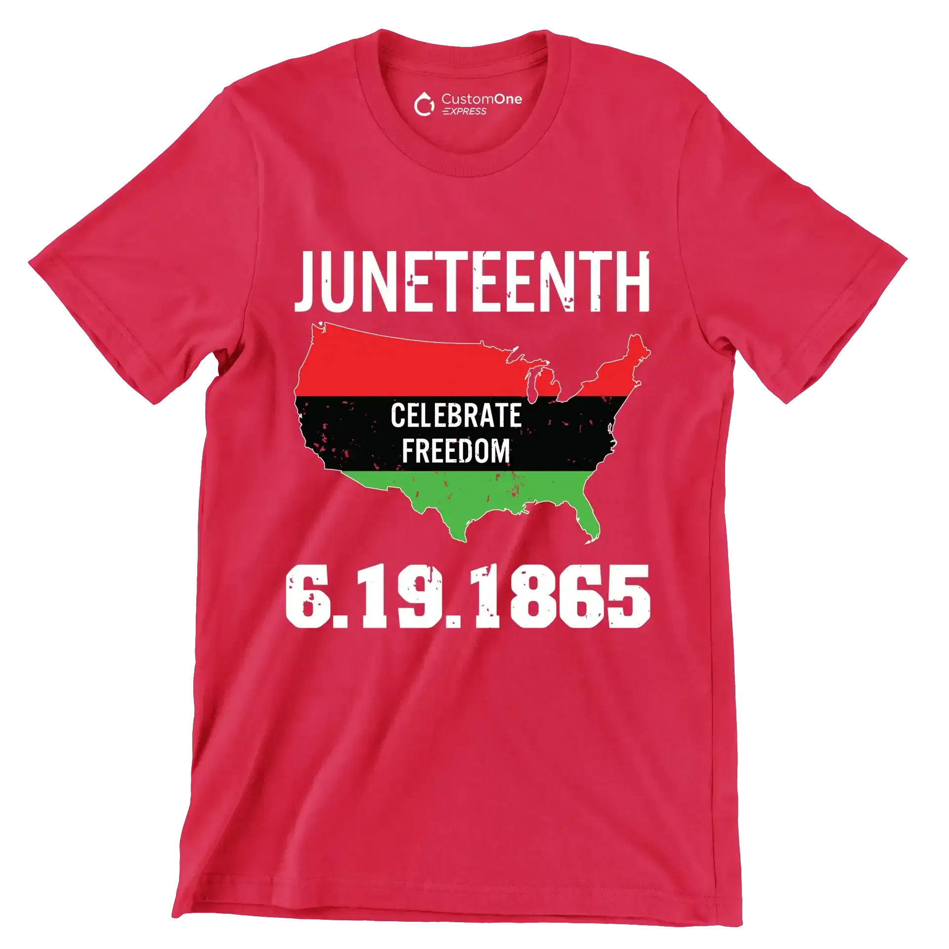 juneteenth celebrate freedom 6 . 19 . 1865 - Martin Luther King T-Shirt-Red-Custom One Express