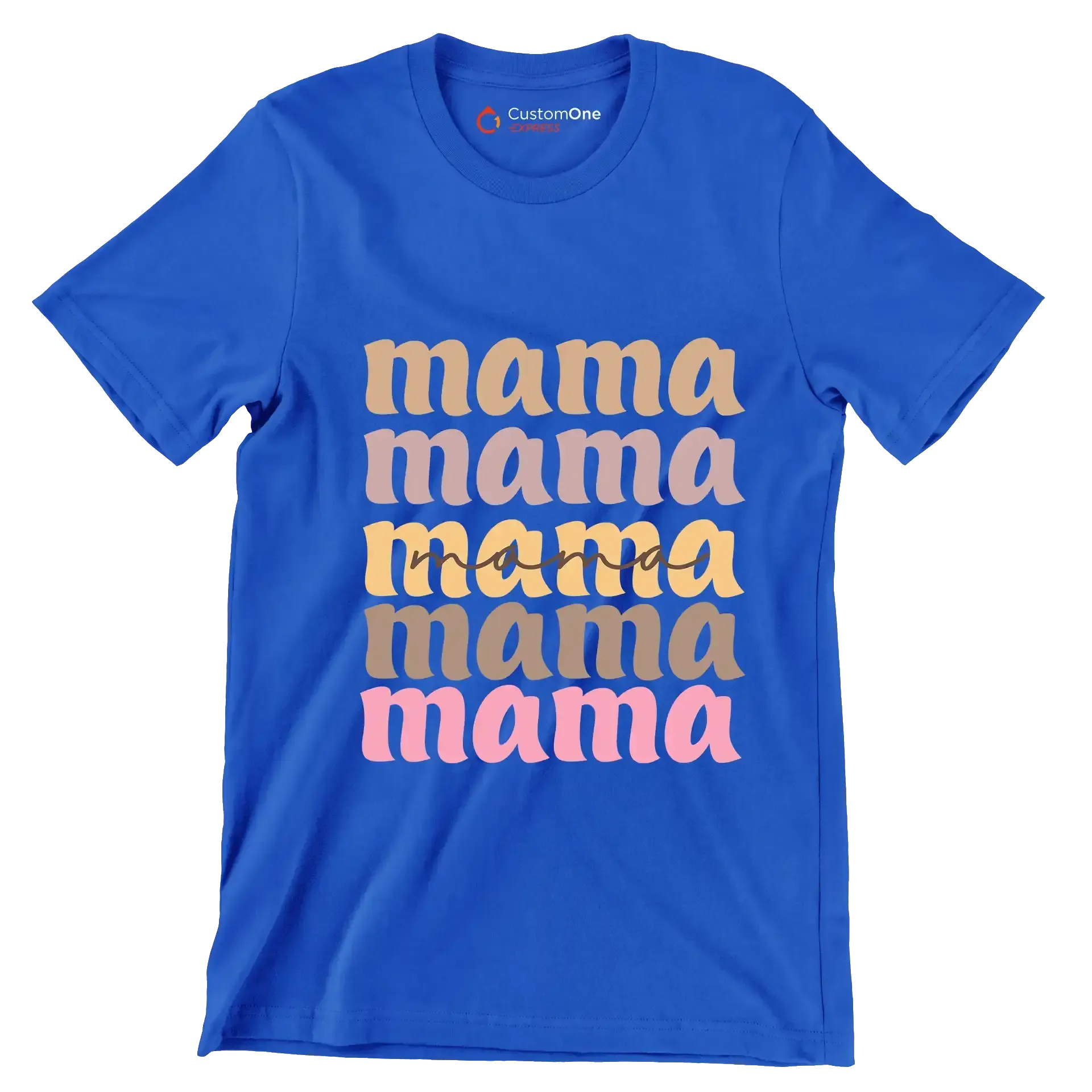 mama - Mother’s Day T-Shirt-Blue-S-Custom One Express