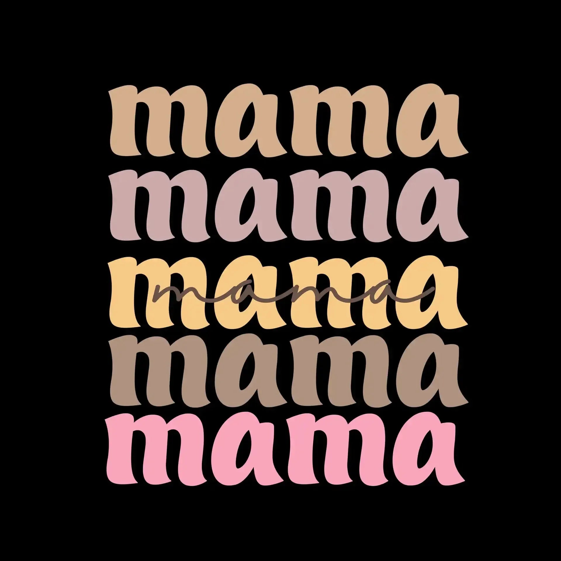 mama - Mother’s Day T-Shirt-Black-S-Custom One Express