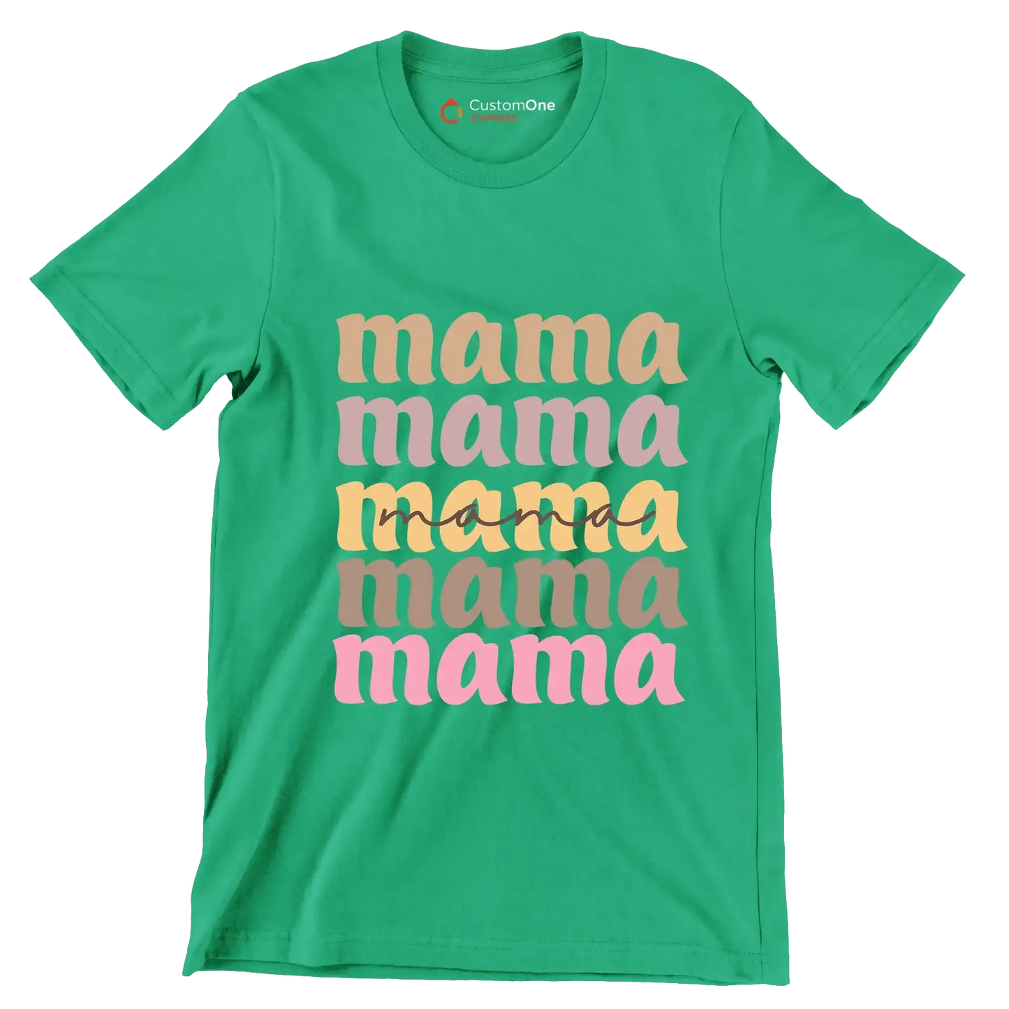mama - Mother’s Day T-Shirt-Green-S-Custom One Express