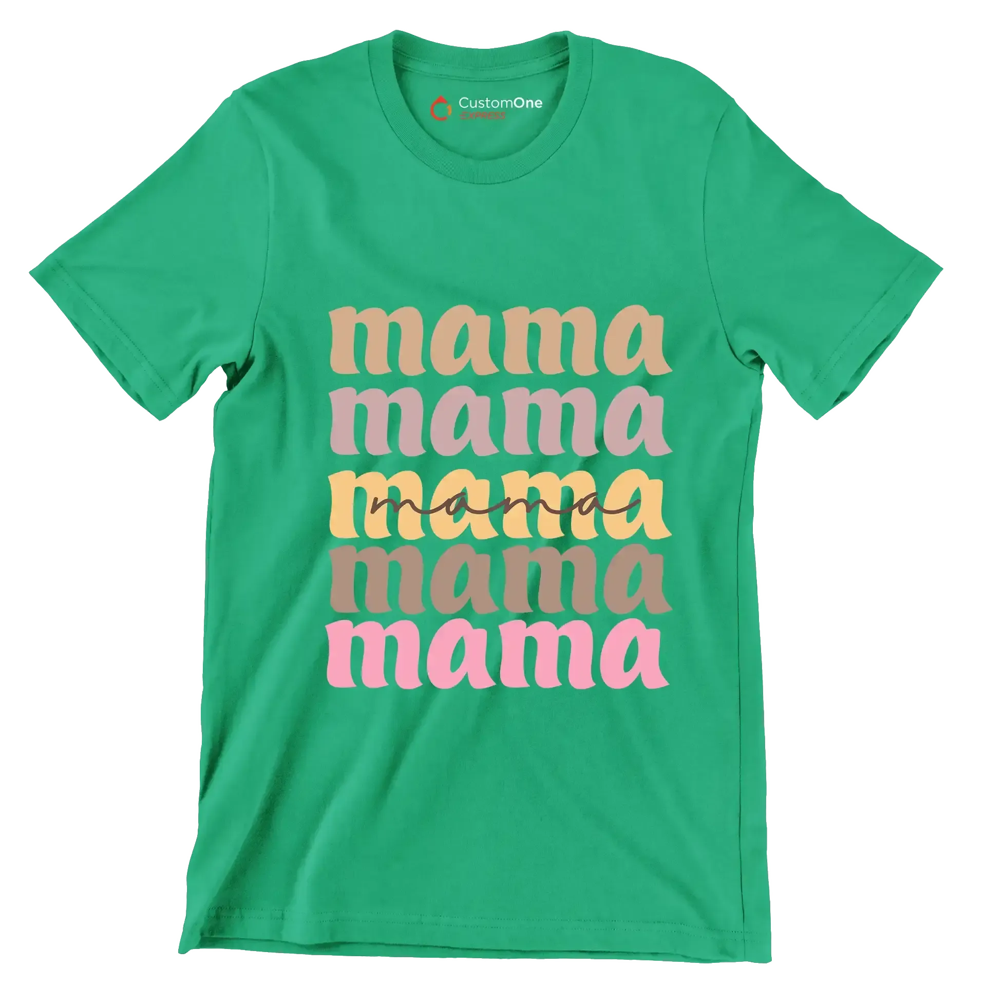 mama - Mother’s Day T-Shirt-Green-S-Custom One Express