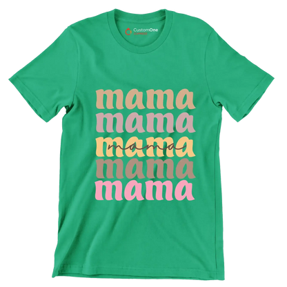 mama - Mother’s Day T-Shirt-Green-S-Custom One Express