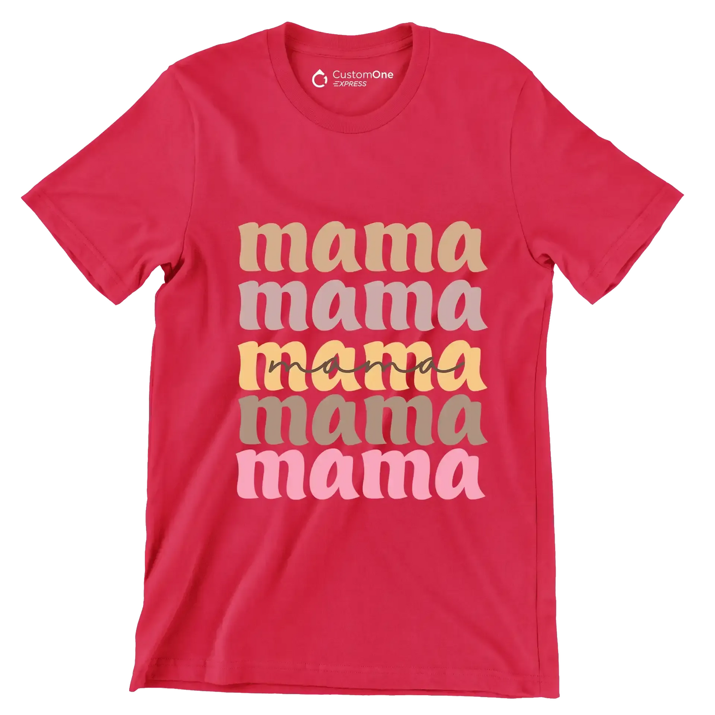 mama - Mother’s Day T-Shirt-Red-S-Custom One Express