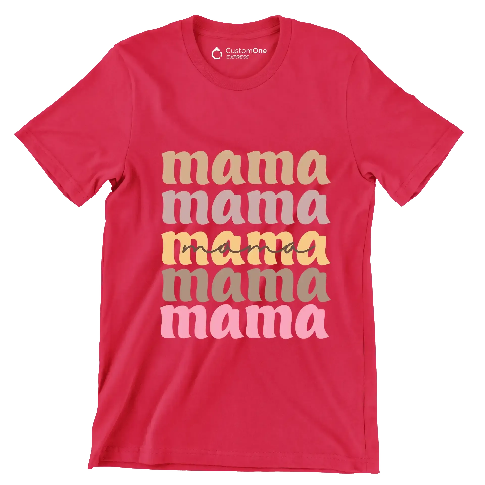 mama - Mother’s Day T-Shirt-Red-S-Custom One Express