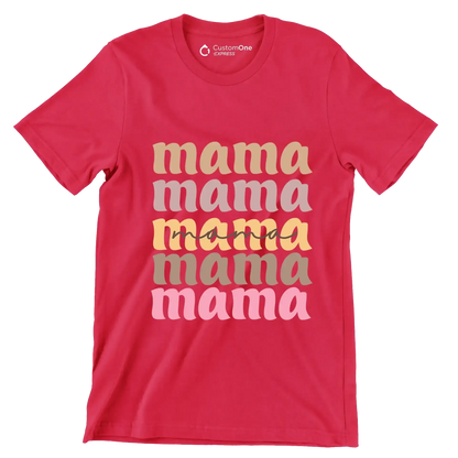 mama - Mother’s Day T-Shirt-Red-S-Custom One Express