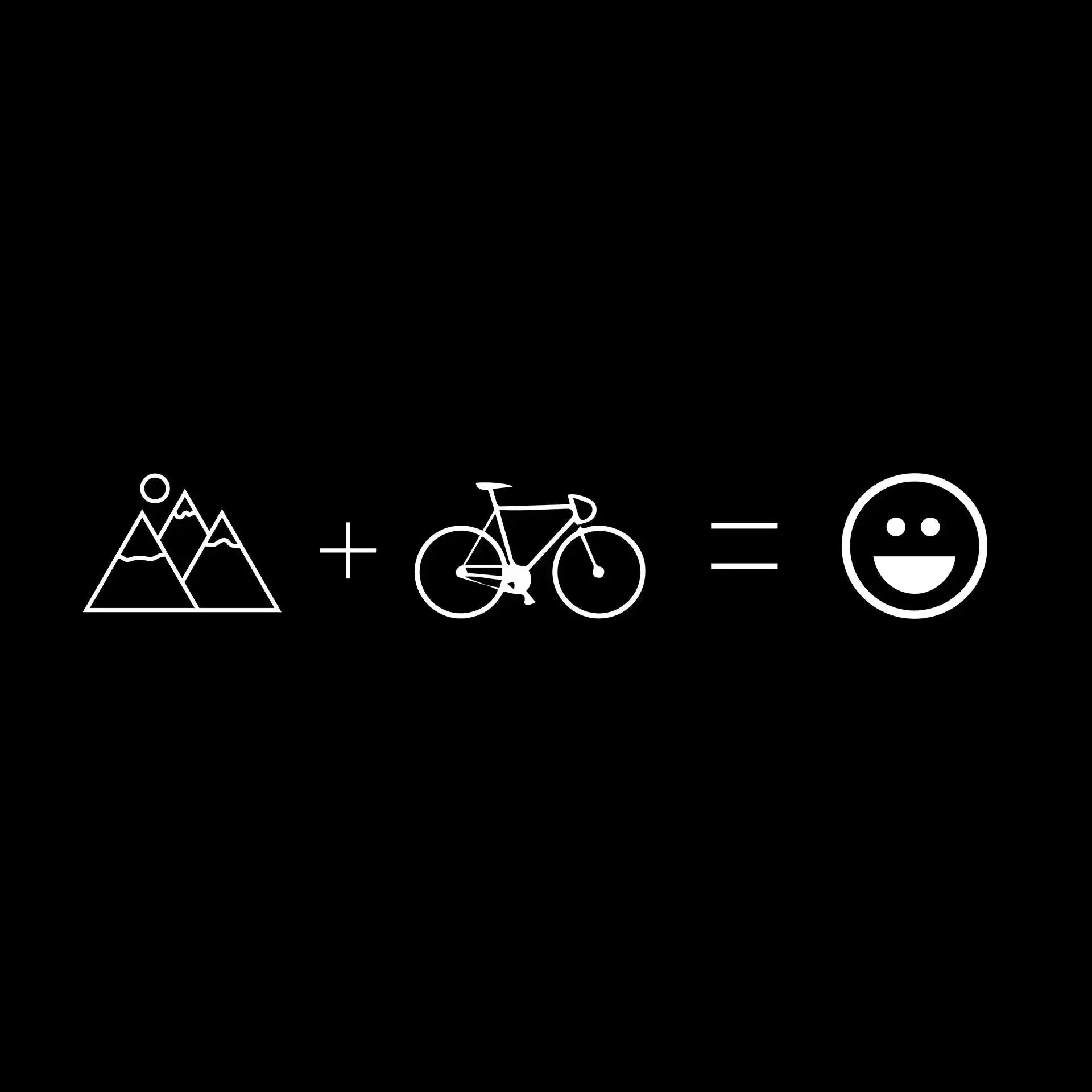 mountain + bike = happiness - Bicycle Themed T-Shirt-Black-S-Custom One Express