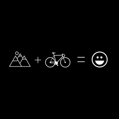 mountain + bike = happiness - Bicycle Themed T-Shirt-Black-S-Custom One Express