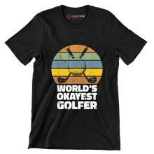 world's okayest golfer - Golf Themed T-Shirt-Black-S-Custom One Express