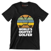 world's okayest golfer - Golf Themed T-Shirt-Black-S-Custom One Express