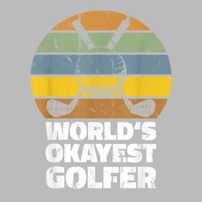 world's okayest golfer - Golf Themed T-Shirt-Black-S-Custom One Express