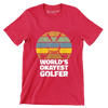 world's okayest golfer - Golf Themed T-Shirt-Red-S-Custom One Express