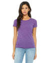 custom tri blend t shirts - B8413 Bella + Canvas Ladies' Triblend Short-Sleeve T-Shirt-T-SHIRT-Bella + Canvas-Purple-S-Custom One Online